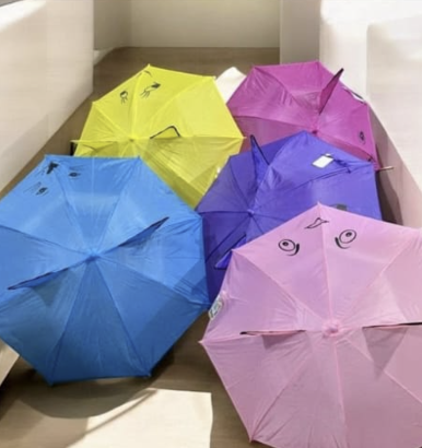 Cute Cartoon Kids Umbrella with 3D Animal Ears & Funny Face Design-45cm