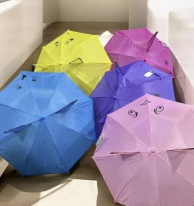Cute Cartoon Kids Umbrella With 3D Animal Ears & Funny Face Design-45cm