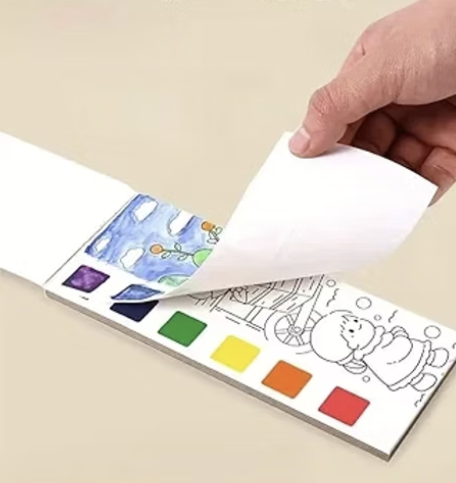 Colouring book with painting brush