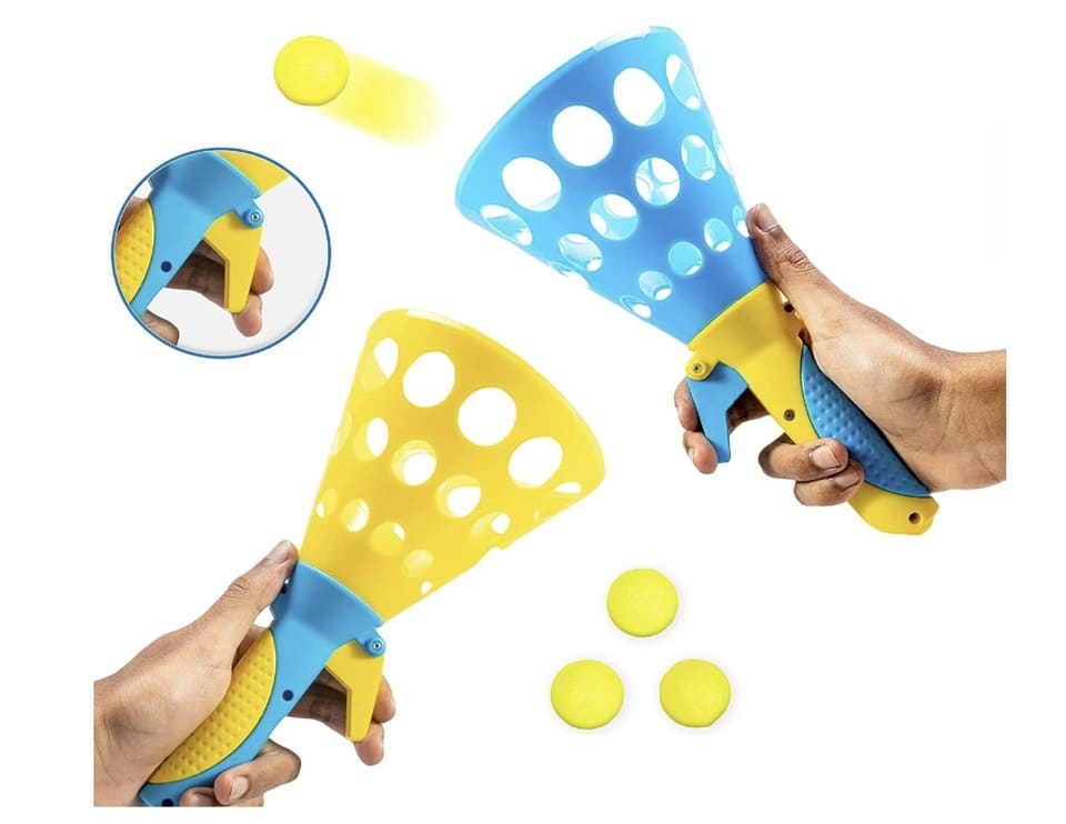 Click And Catch With Launcher Basket And 3 Balls (High Quality)