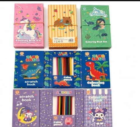 SCRATCH AND COLOURING BOOK