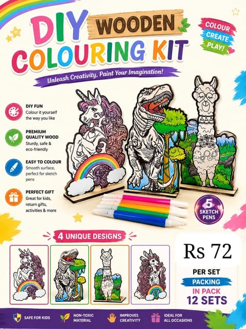 DIY WOODEN COLOURING KIT