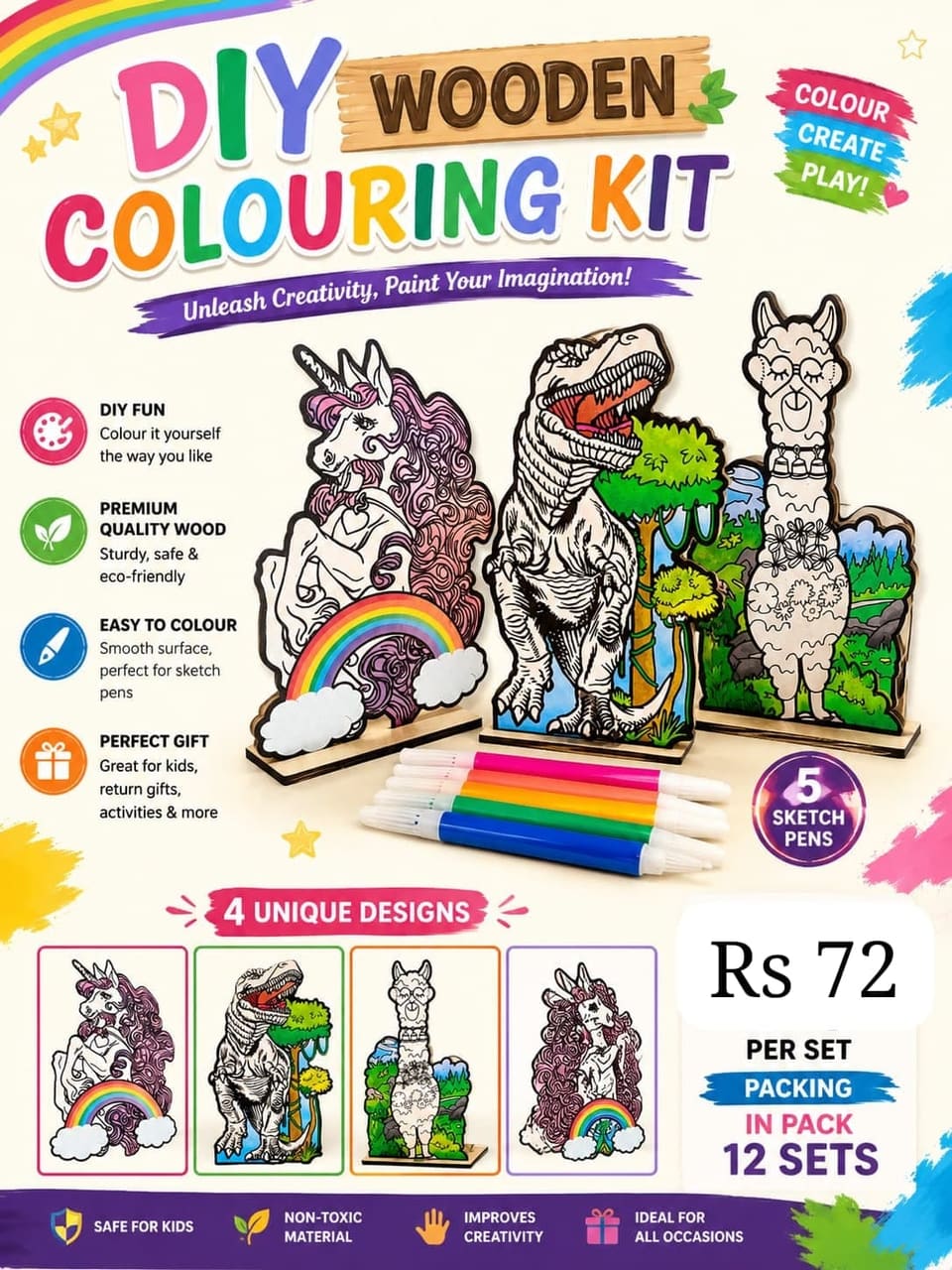 DIY WOODEN COLOURING KIT
