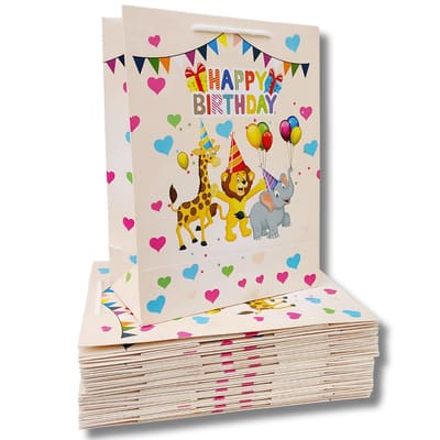 Happy B`Day Gift Bags Premium Quality 8X10X4 Inch
