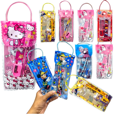 stationary set (2 Pencils, Eraser, Sharpener, Scale,pouch)