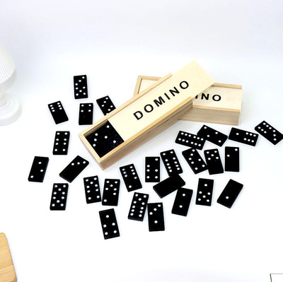 Wooden Black Domino Game