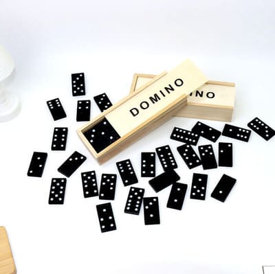Wooden Black Domino Game